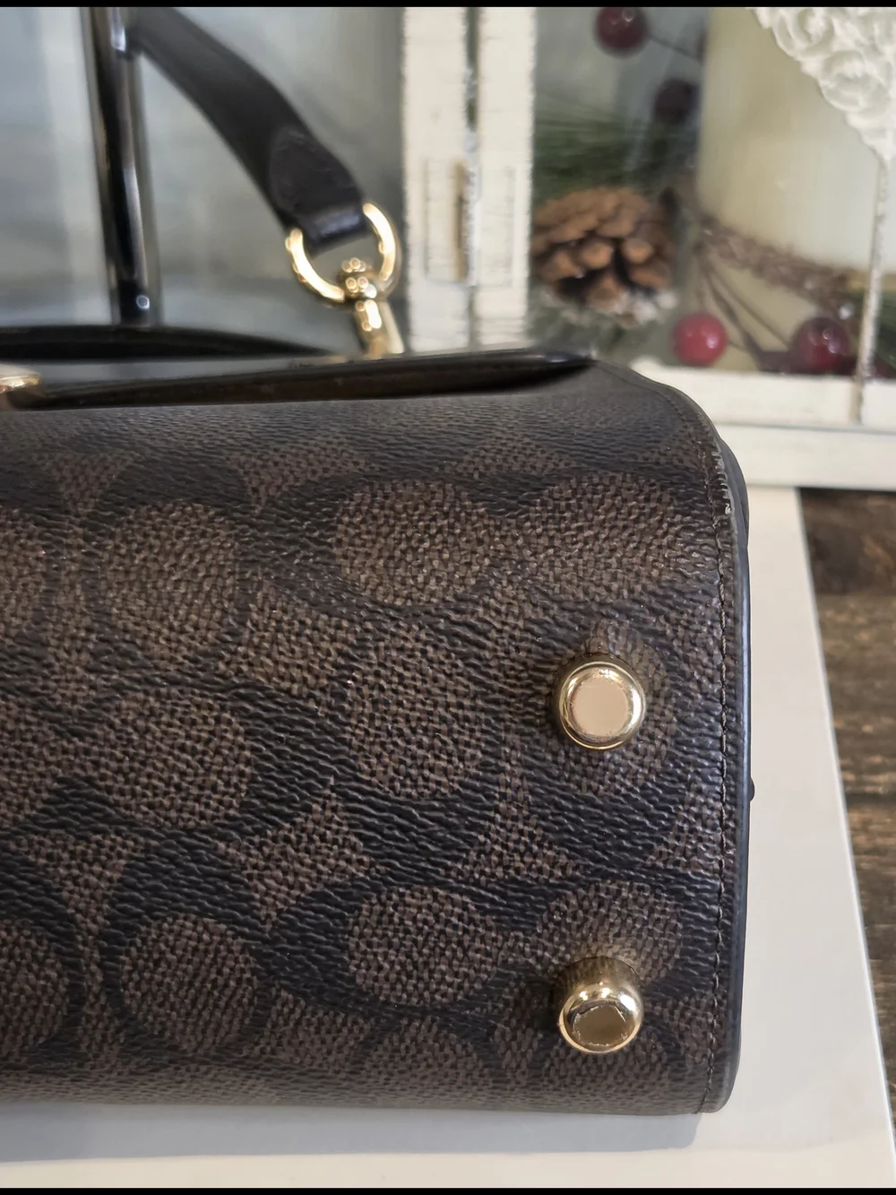 COACH Eliza Signature Canvas Top Handle Bag & Small Wallet